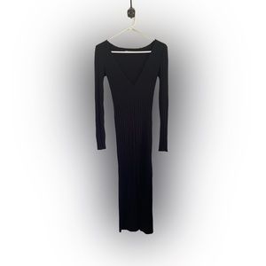 ZARA WOMAN SS23 Black SOFT RIBBED DRESS